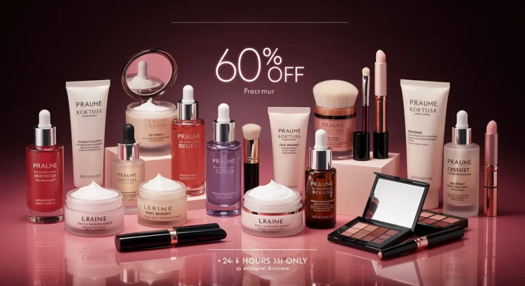 Ofertas Relâmpago de Cosméticos Premium: 60% OFF por 24 Horas