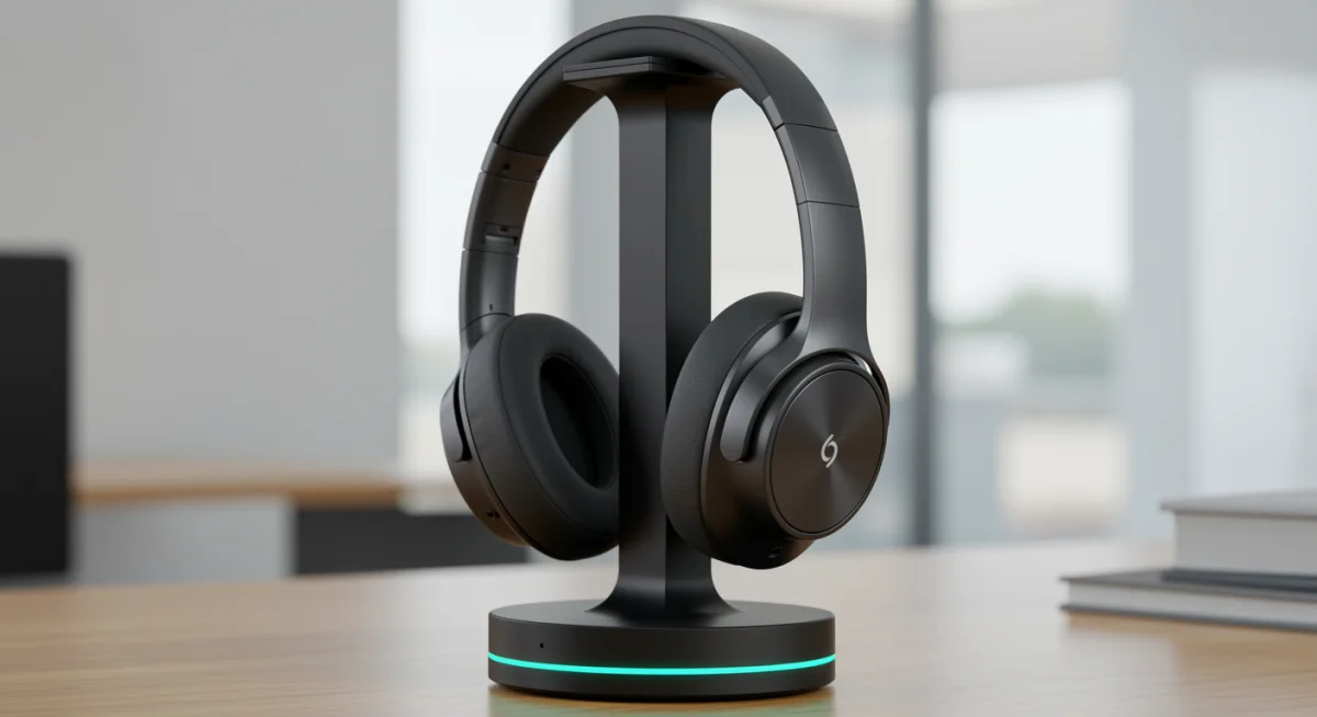 Fones de ouvido sem fio com cancelamento de ruído, design elegante e tecnologia avançada para imersão sonora.