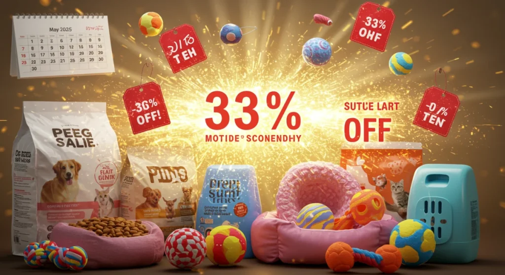 Ofertas Relâmpago Pet: Descontos de 33% em Ração e Acessórios em Maio de 2025