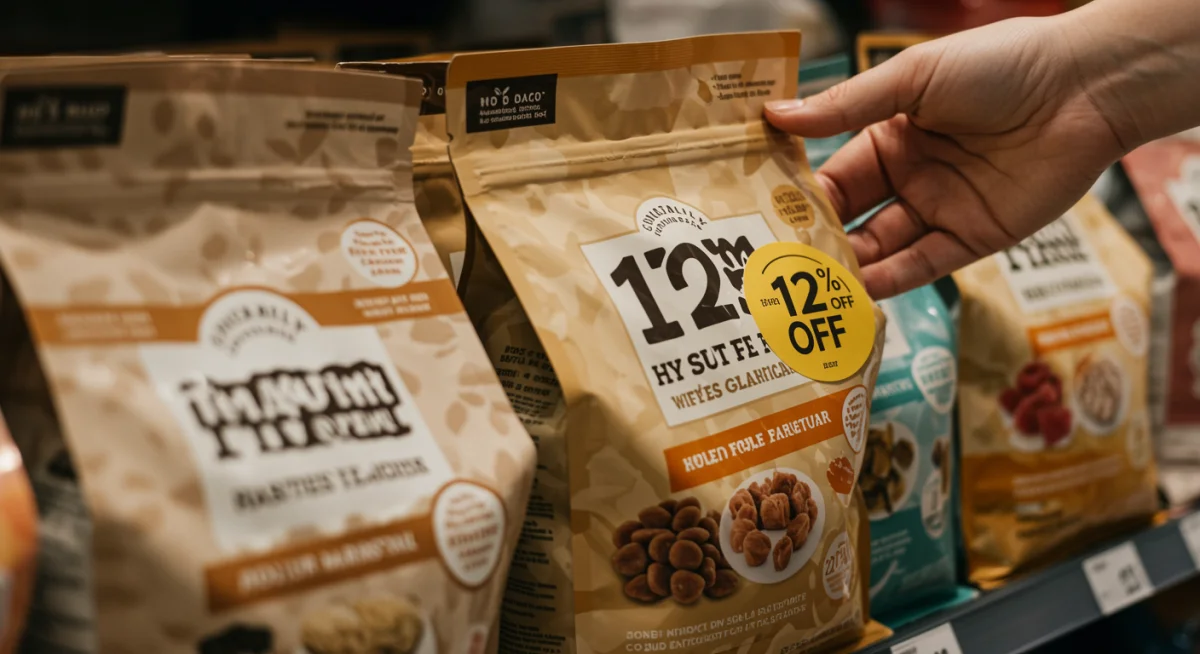 Detalhes de rações premium para cães e gatos com desconto, destacando a qualidade e nutrição dos alimentos.