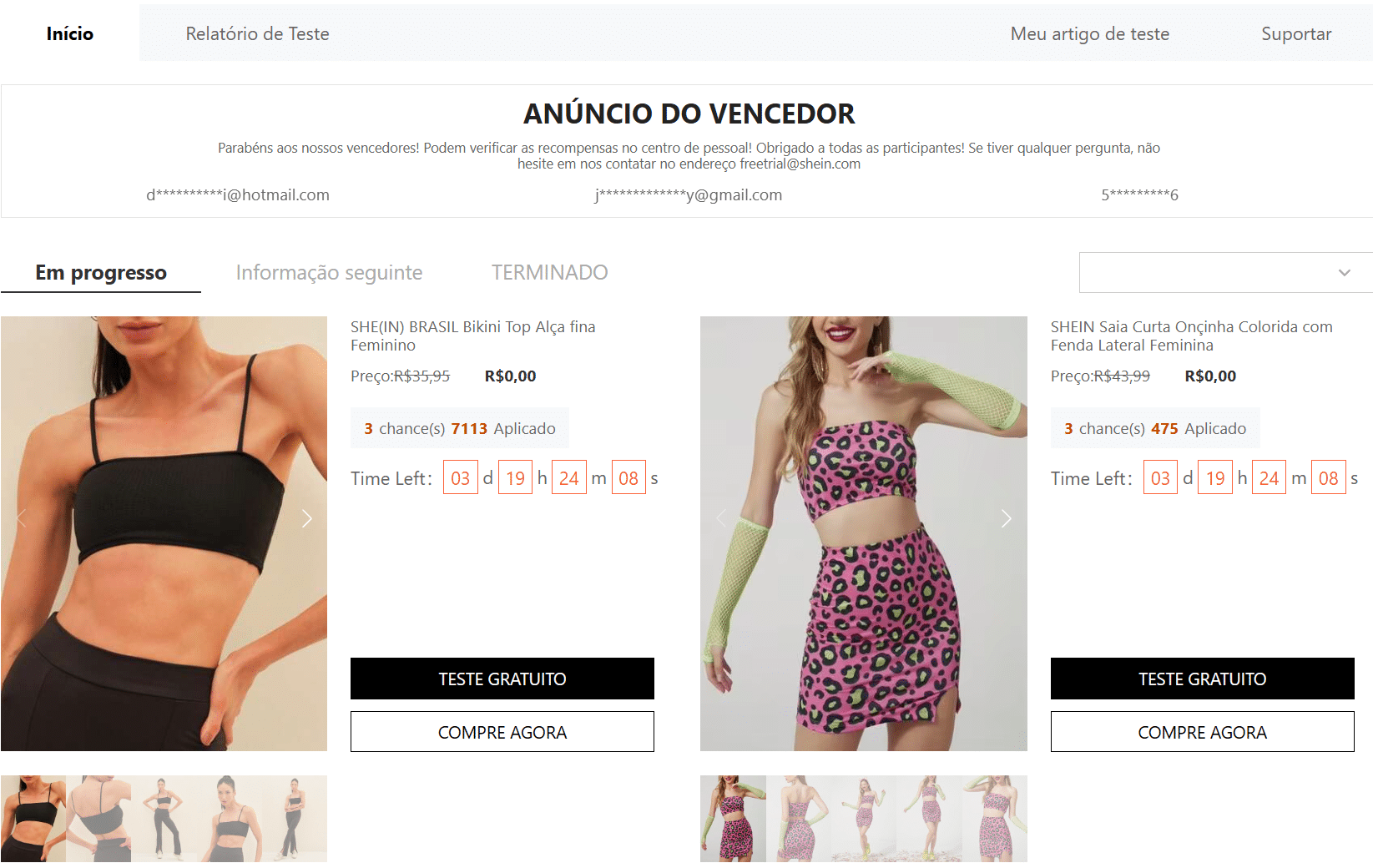 Shein product testing